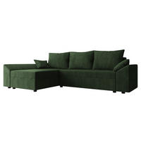ECKSOFA Dante L Cord - Schwarz/Grün, Holz/Kunststoff (240/140cm) - MIRJAN24