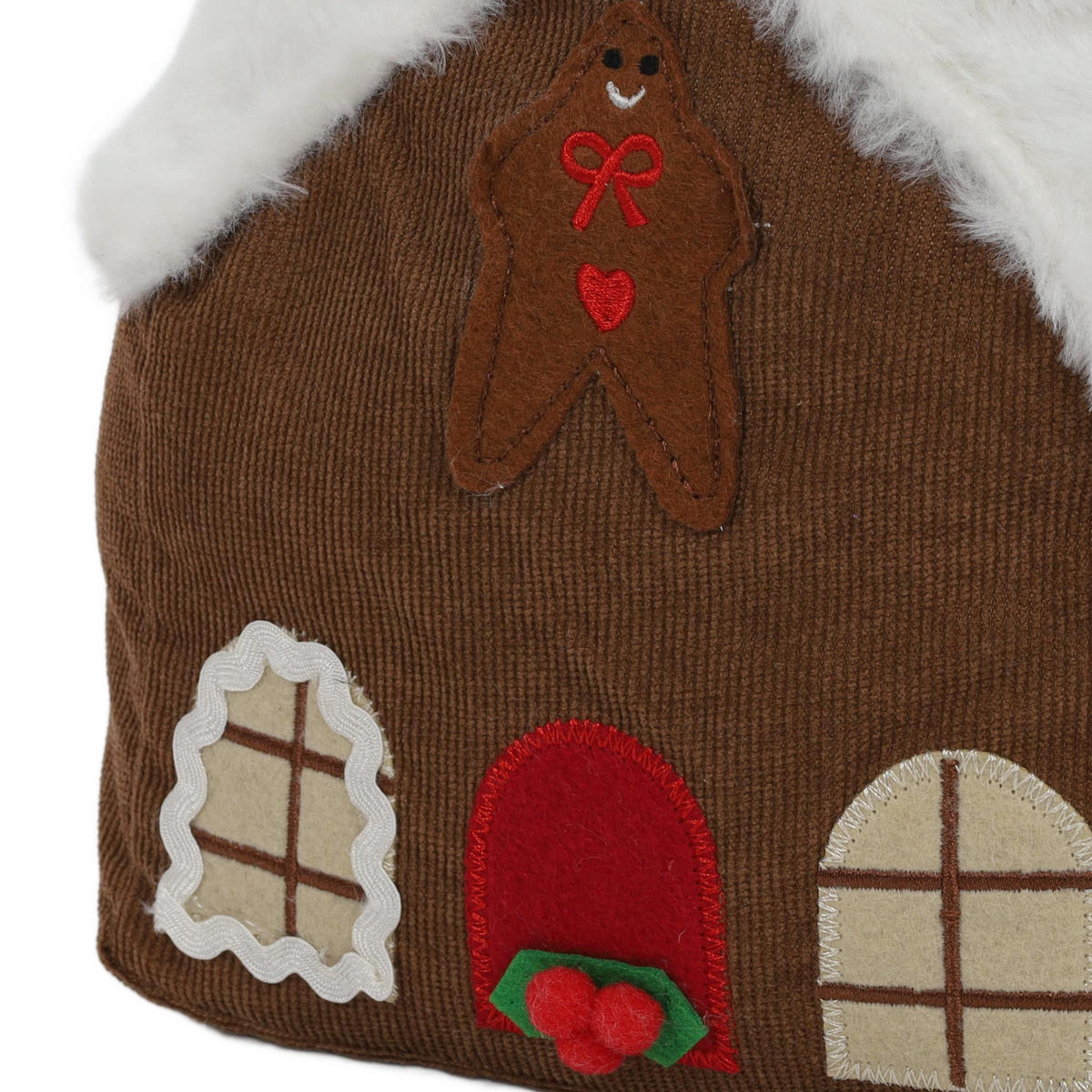 TÜRSTOPPER Haus des Weihnachtsmanns - Braun, Textil (13/20cm) - Home Styling Collection