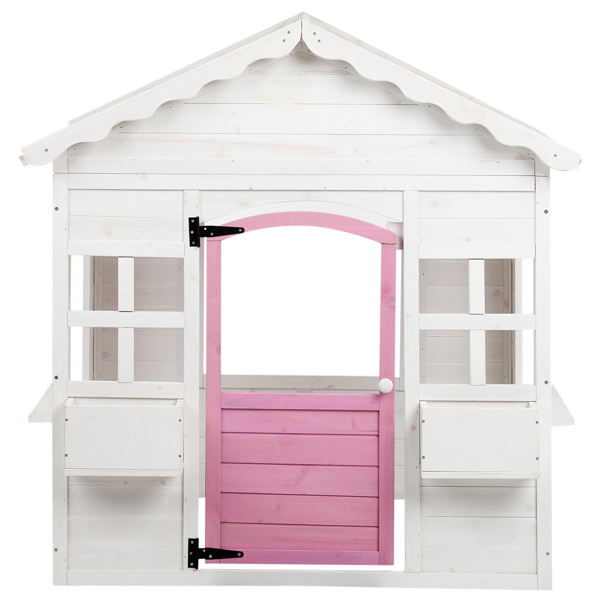 GARTENSPIELHAUS Weiß Nikaia - Pink/Weiß, Holz (130/124/110cm) - Beliani