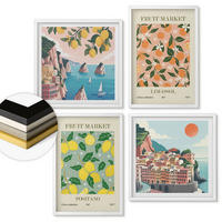 WANDBILDER 4er-Set - 50x50 cm & 40x60 cm Weißer Rahmen - Zitrusfrüchte der italienischen Tropen - Weiß, Kunststoff (50/50cm) - ArtPrintCave
