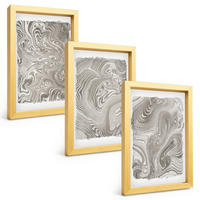 BILDER SET 3er Set - 20x30 cm Goldrahmen - Moderne Formen Malerei - Goldfarben, Kunststoff (20/30cm) - TULUP