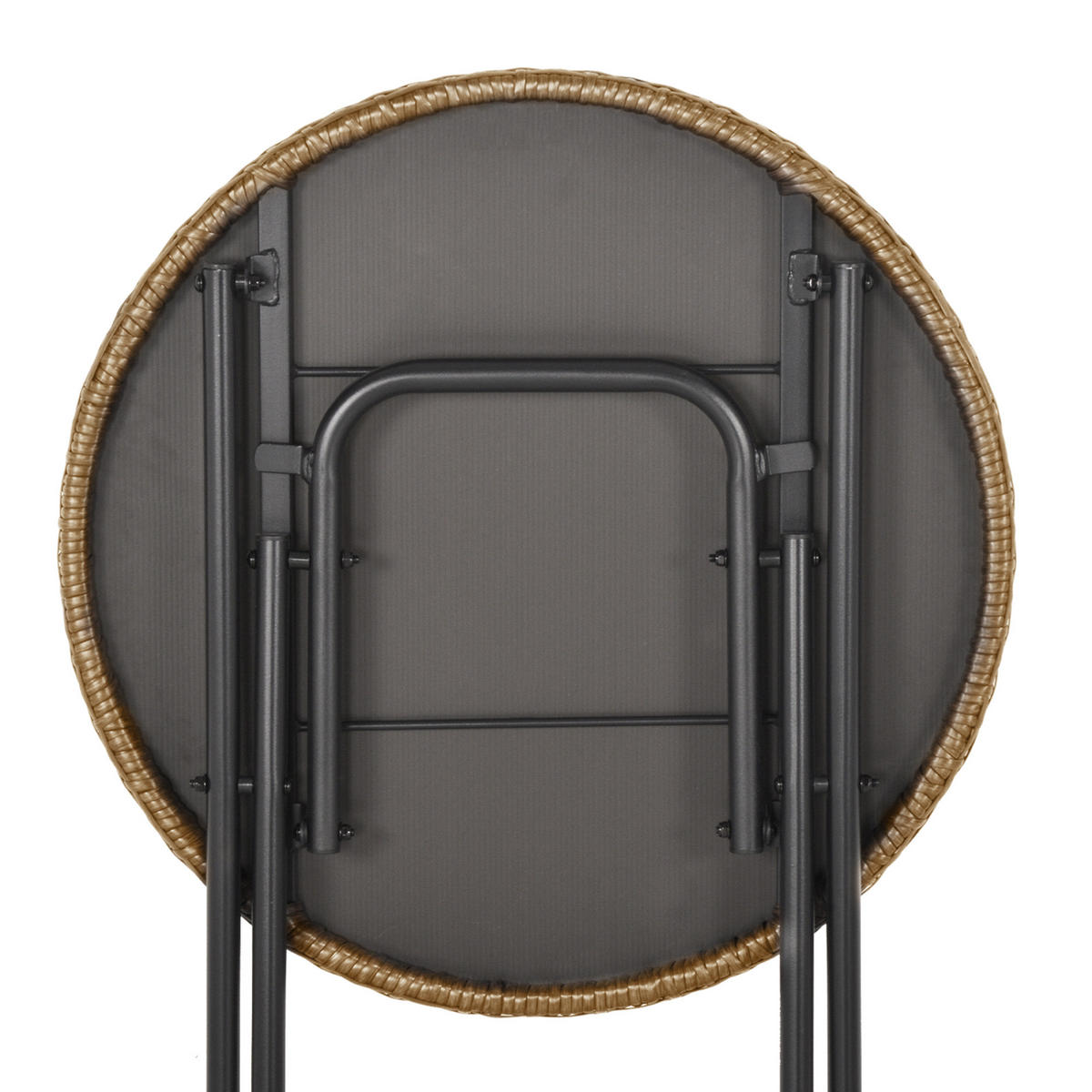 GARTENMÖBEL Set, Stahl, PE-Rattan, Natur - Naturfarben, Metall - Outsunny