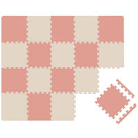 SPIELMATTE ab Null - 180/90/1 cm Puzzlematte mit Rand Terrakotta Beige - Rosa, Kunststoff (30/30cm) - Littletom