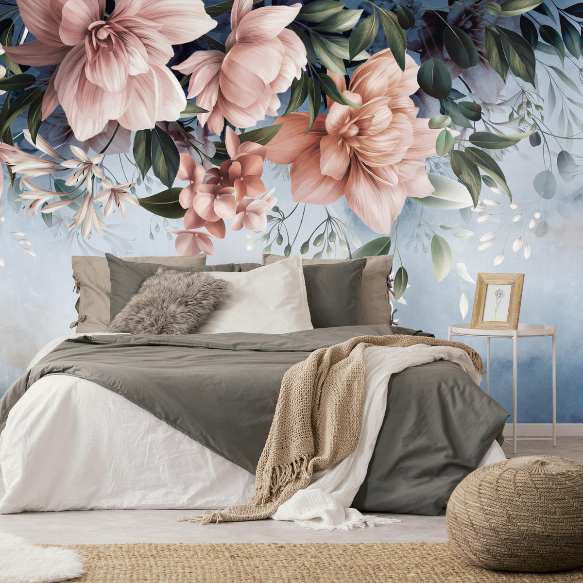 FOTOTAPETA Pre Spálňu Kvety Listy Príroda Rastliny 250 x 175 cm - biela/zelená, papier (250/175cm) - Muralo