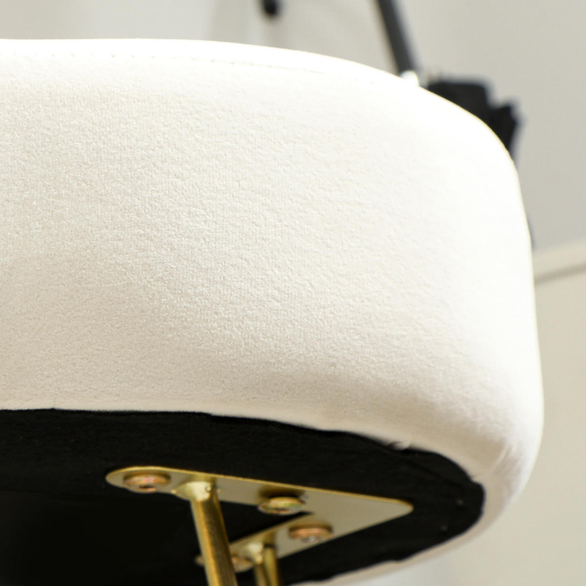 SITZHOCKER DE-07166 Kleeblattform, 10 cm Polsterung, Stahlbeine Cremeweiß - Creme, Metall (41/40/41cm) - ComfortXL