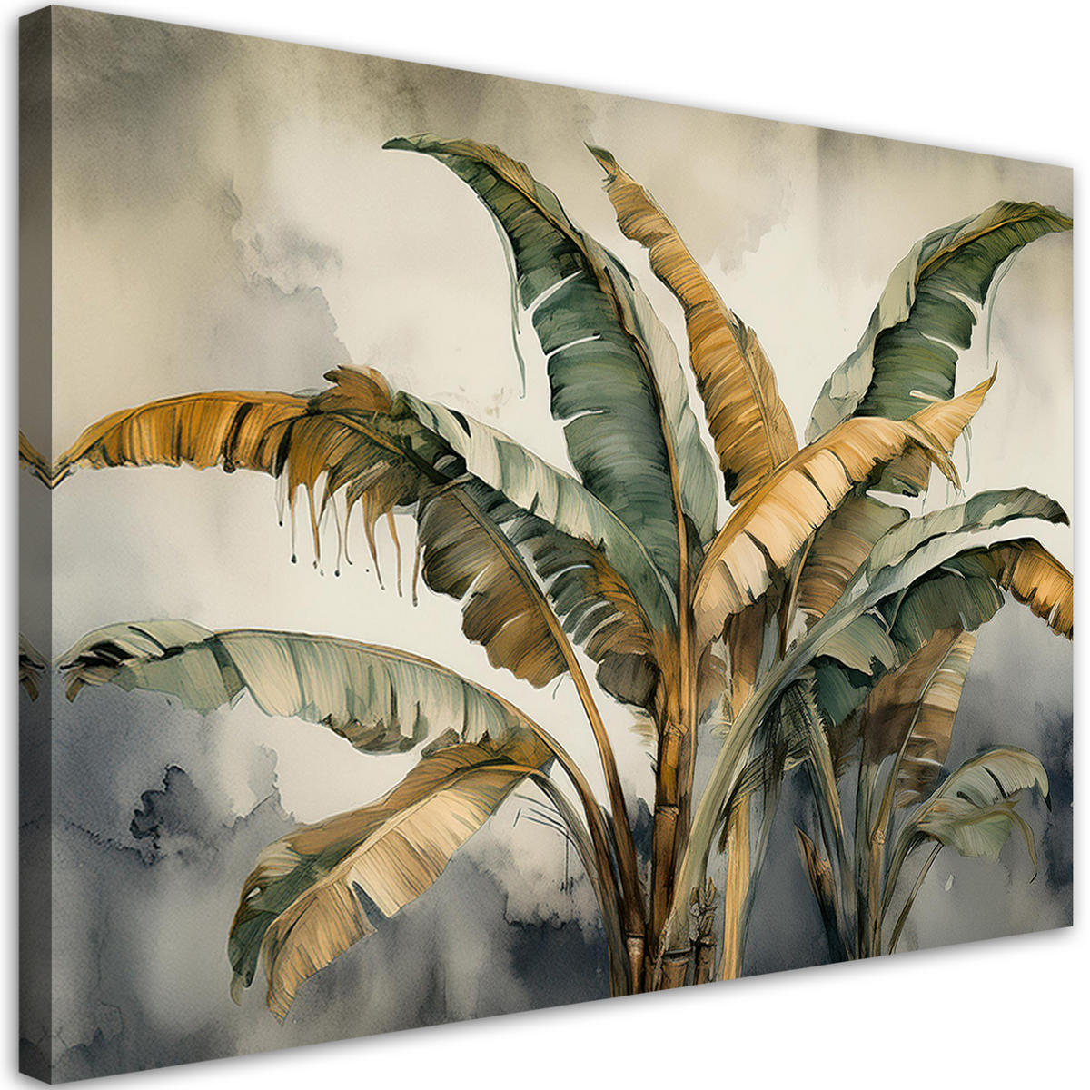 WANDBILD exotische blätter - Beige, Textil (60/40cm) - Feeby