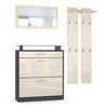 GARDEROBE Loret Front in Creme Hochglanz - Creme, Holzwerkstoff (180/200/23cm) - Vladon