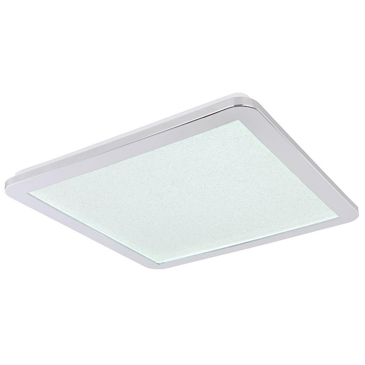 LED DECKENLEUCHTE Metall Silber Kristalloptik - Silberfarben, Metall (40/40/3cm)