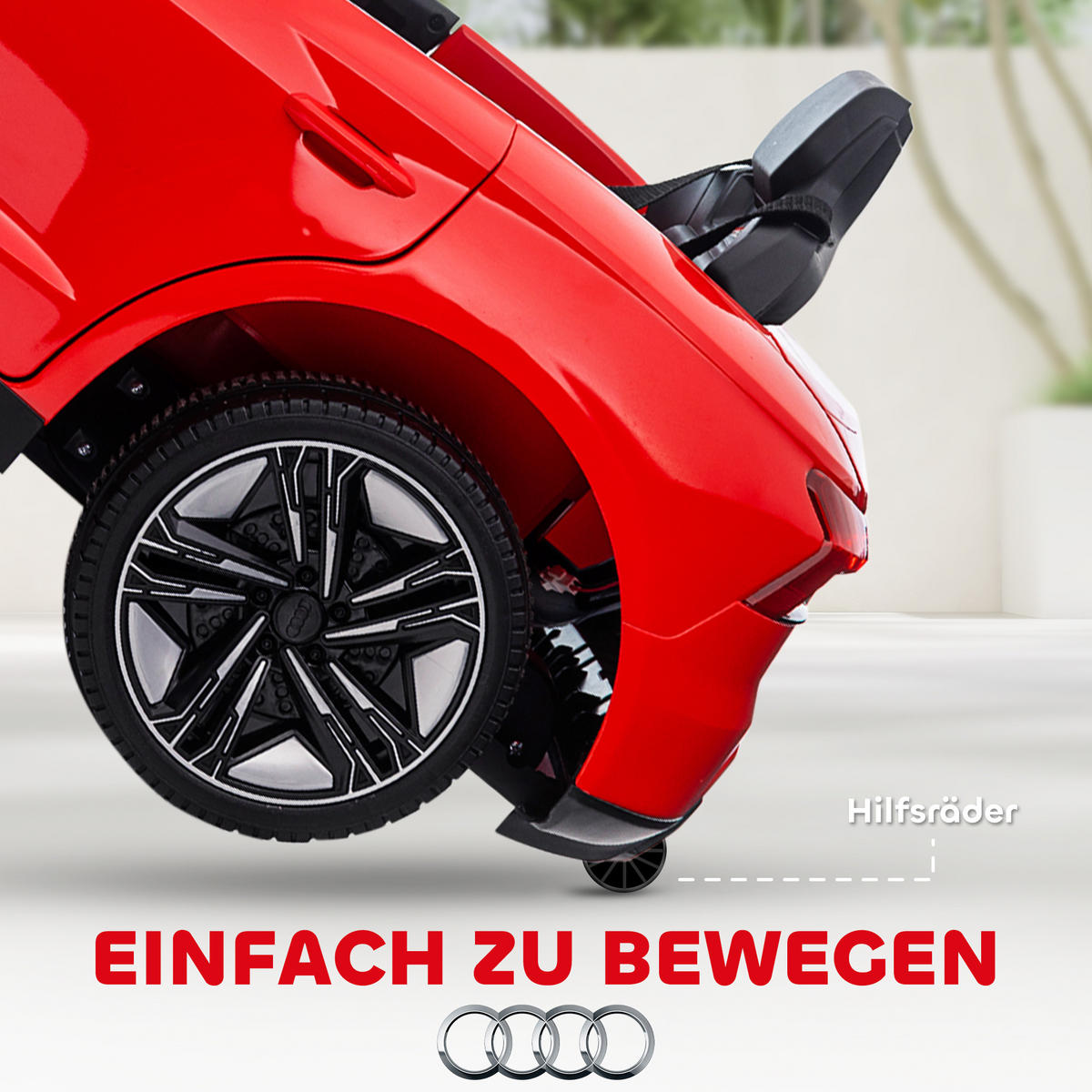 KINDER Elektroauto, Kinderauto mit 2,4G Ferbedienung, Kinderfahrzeug, Rot - Rot, Metall (103/58/41cm) - HOMCOM