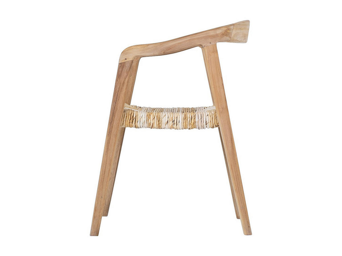 STUHL mit Armlehnen 6er-Set - Teakholz - Holzfarben hell - JUNARIA - Naturfarben, Holz (55/78/57cm) - Vente-Unique