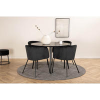 ESSGRUPPE 5-TLG. Dipp Schwarz - Schwarz, Holz/Textil (115/75/115cm) - ebuy24