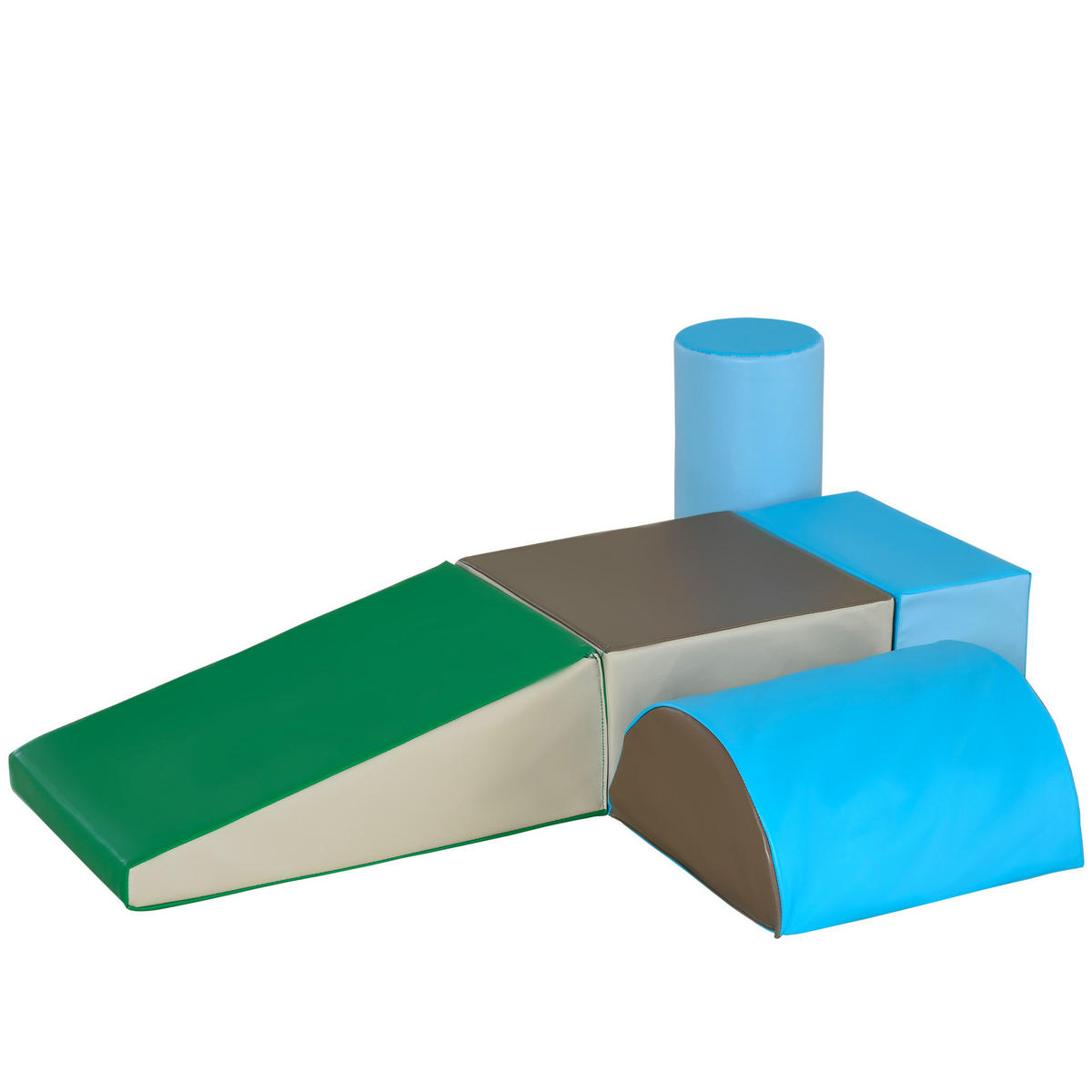 BAUSTEINSET 5er-Set Schaumstoff Bausteine Bauspielzeug für 1-3 Jahre alt Kinder - Blau, Kunststoff (40.6/20.3/40.6cm) - HOMCOM