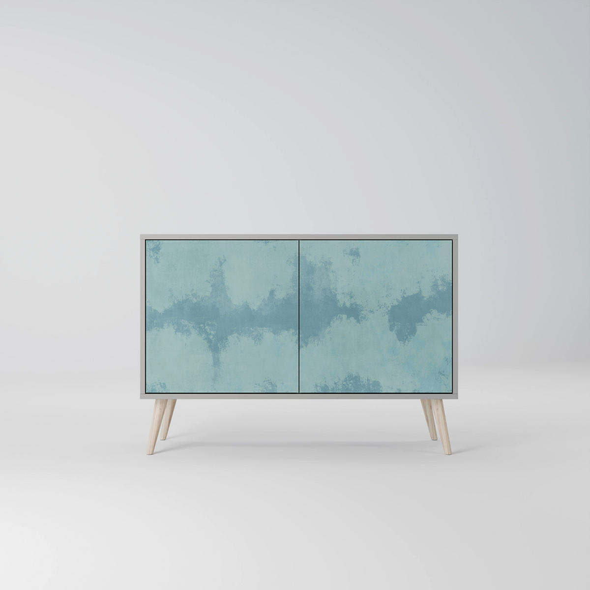 SIDEBOARD SKY WASH, Eicheneffekt, 111x42x77,5 cm, 2 Türen - Eichefarben/Buchefarben, Holzwerkstoff/Buchenholz (111/77.5/42cm) - SpaceRebels