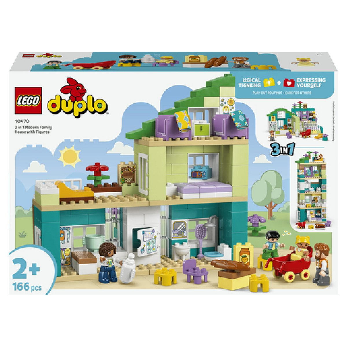 KLEMMBAUSTEINE Duplo Meine Stadt 3-in-1 Modernes Familienhaus - Blau, Kunststoff (37.8/13.2/55.5cm) - Lego