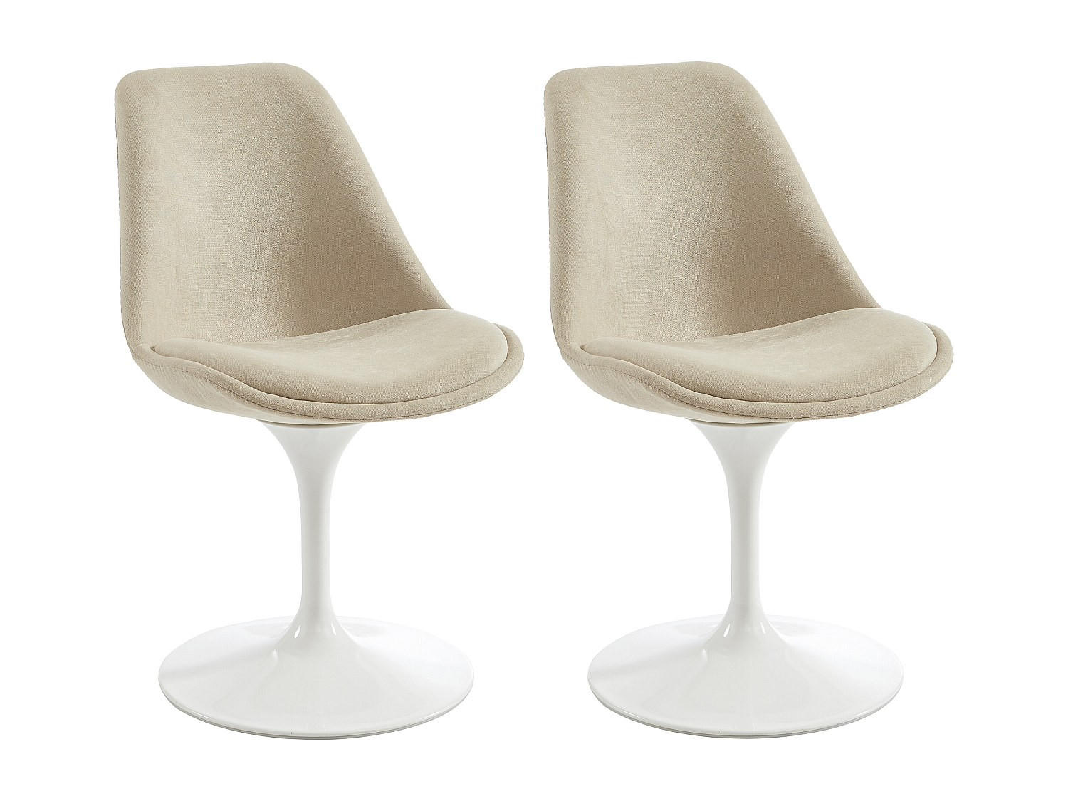 Vente-Unique Stuhl Beige, Weiß 48x79.5x61.5 cm