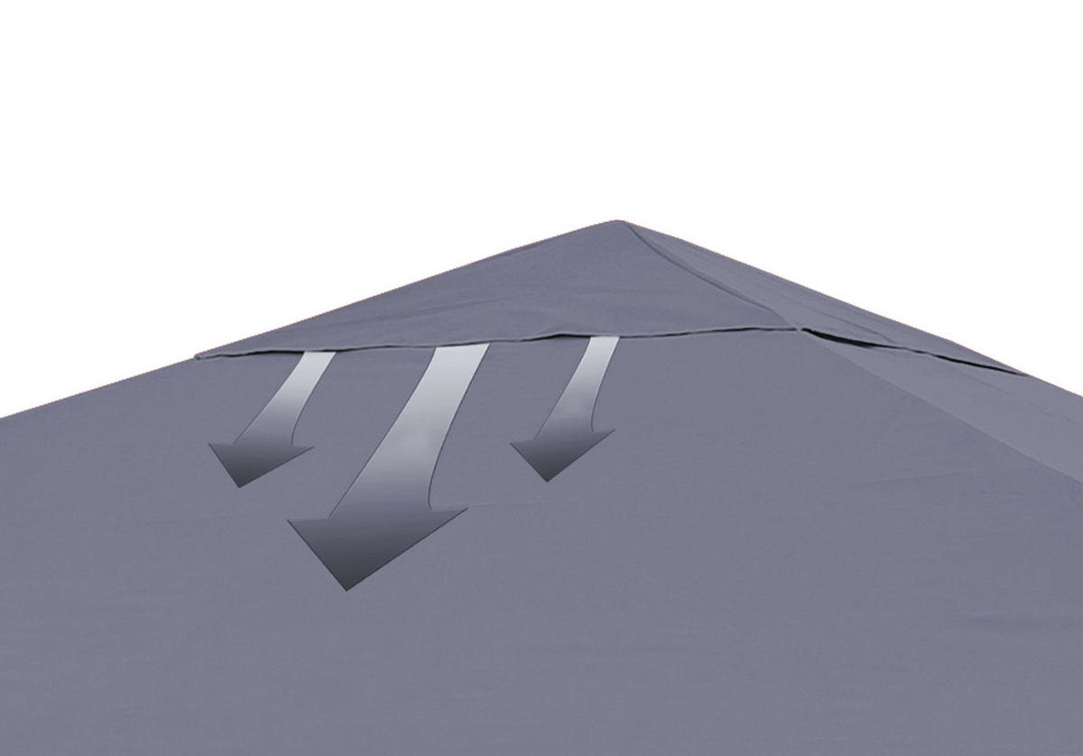 RANKPAVILLON 3x3m Anthrazit - Grau, Metall (300/256/300cm) - QUICK STAR