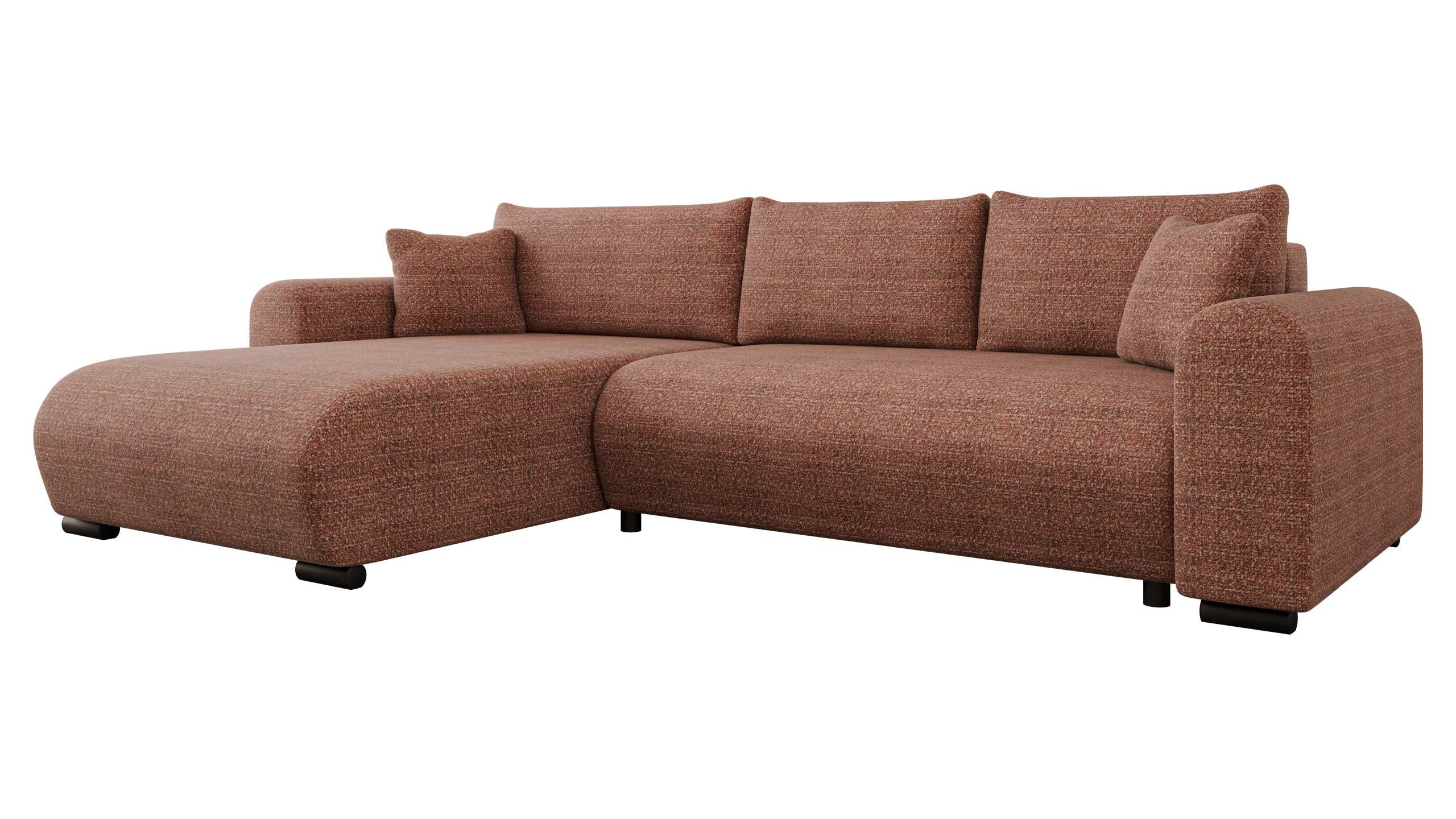 ECKSOFA Merkos - Schwarz/Bronzefarben, Holz/Textil (285/188cm) - MIRJAN24
