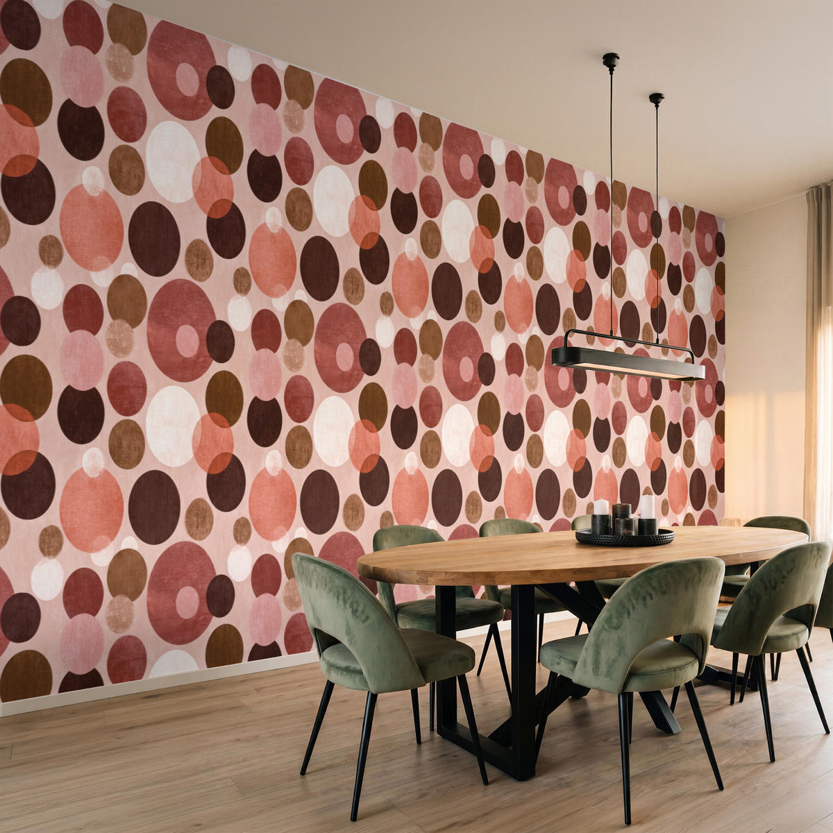 TAPETE - Kreise - Modern - Farbenfroh - 500x200 cm - Multicolor, Papier (500/200cm) - OnlyWow