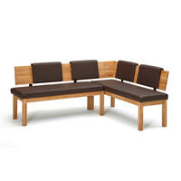 ECKBANK Damita 194 x 155 x 84 Massivholz Kernbuche geölt/Dunkelbraun - Kernbuche/Braun, Holz (194/155cm) - 58aufmkessel