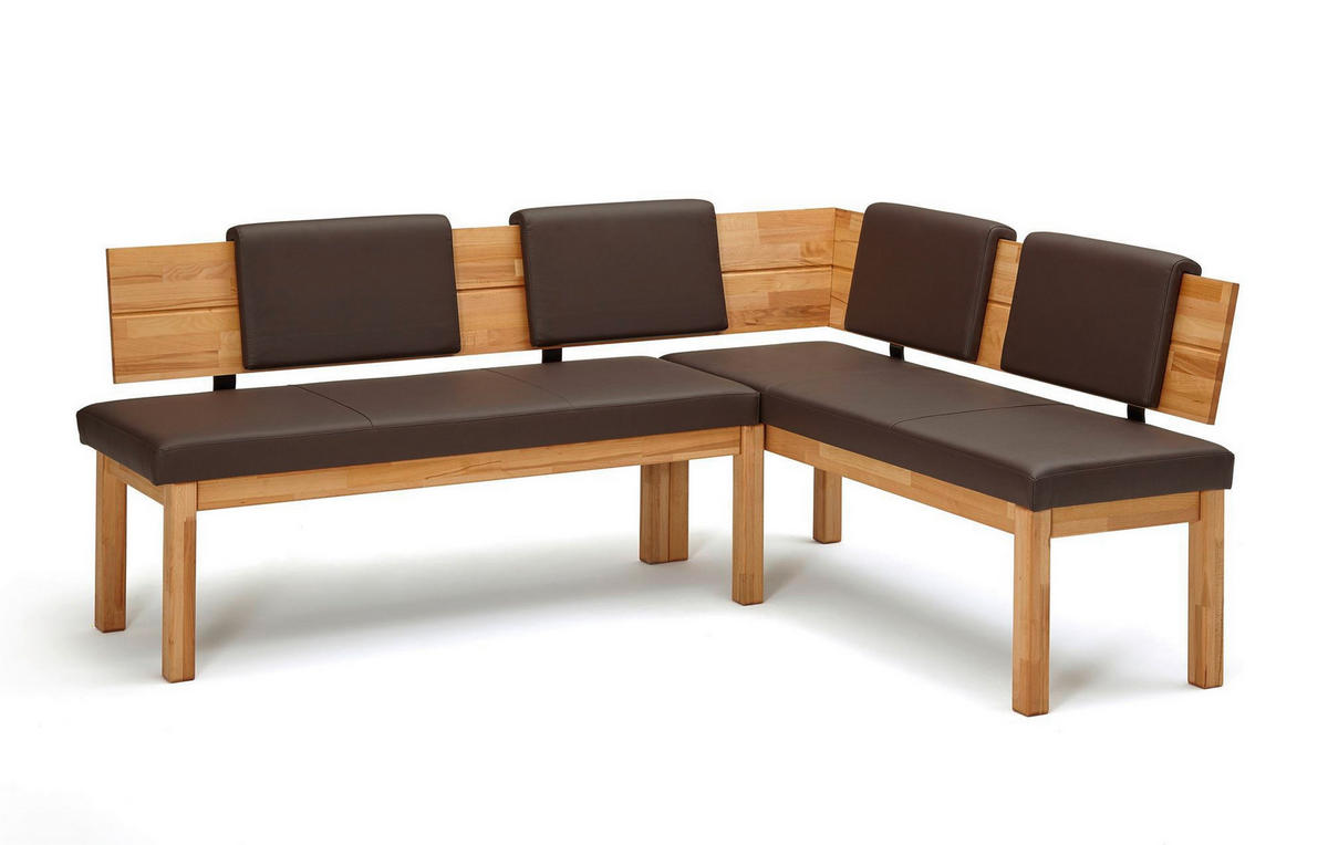 ECKBANK Damita 194 x 155 x 84 Massivholz Kernbuche geölt/Dunkelbraun - Kernbuche/Braun, Holz (194/155cm) - 58aufmkessel