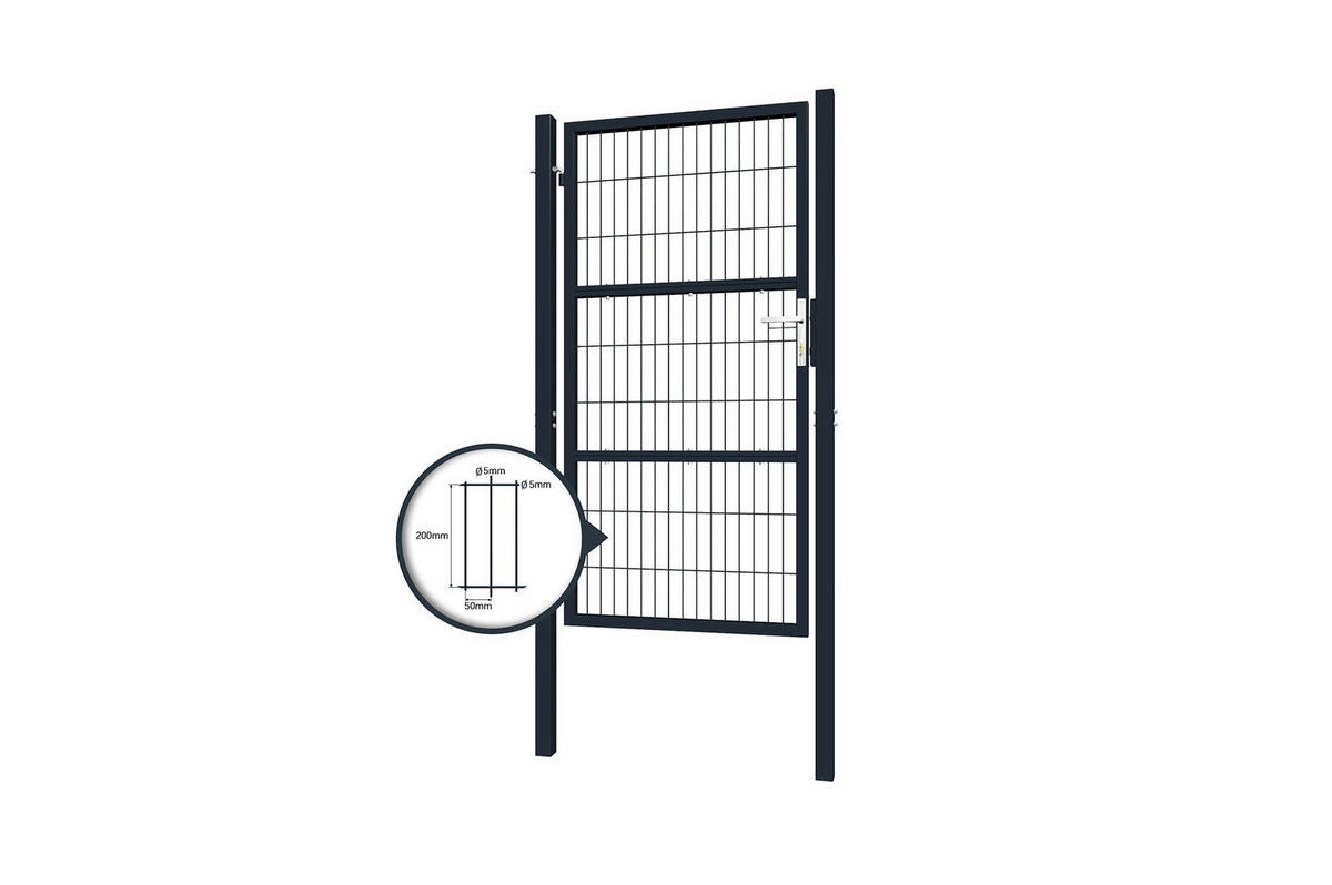 ZAUNTOR Razo grau 1m H.180cm Metall - Grau, Metall (106/186cm) - Casanoov