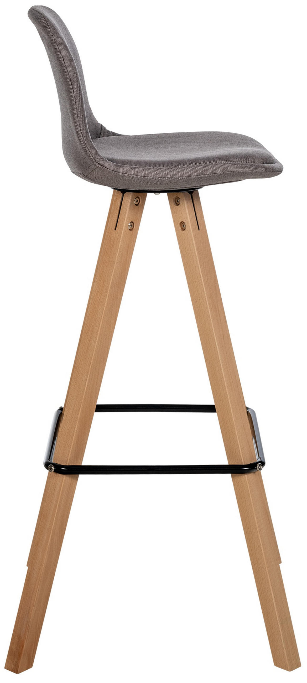 BARHOCKER PALMA Taupe Stoff Braun - Taupe, Holz/Textil (38/99/44cm) - DELUKE