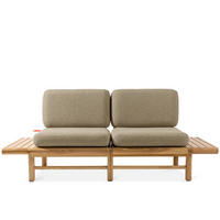 GARTENSOFA ATREDA 2-Sitzer, mit beideseitig Ablagen - Beige, Holz/Textil (190/74/80cm) - KONSIMO®