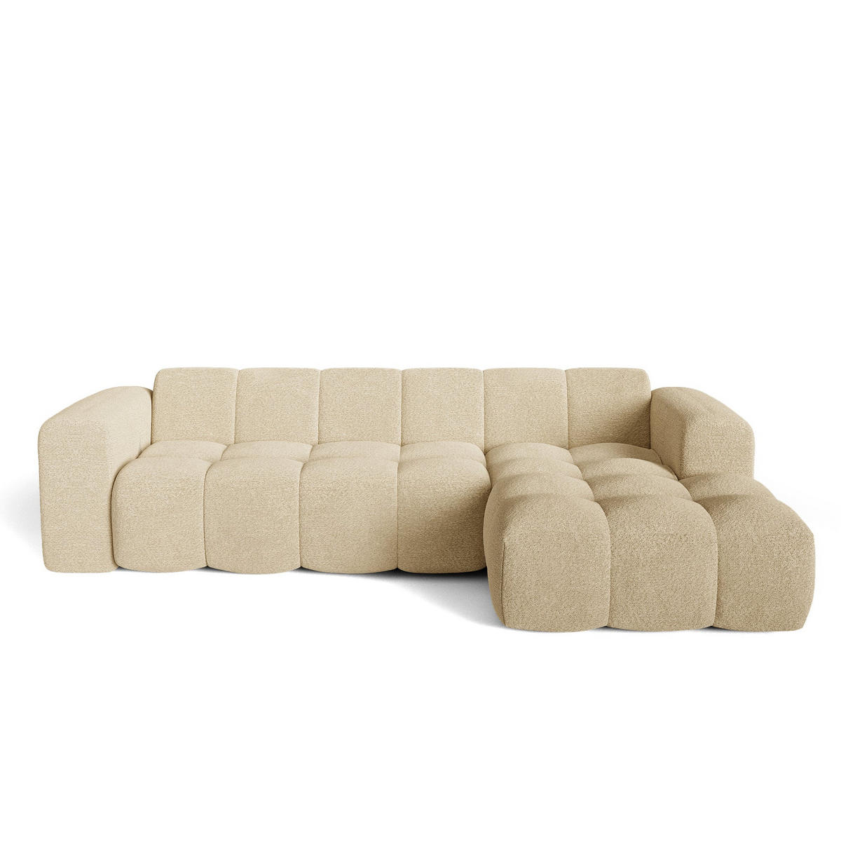 ECKSOFA rechtwinklig BLOOM Frottee Beige 284cm - Beige, Textil (284/164cm) - Premium Interiors