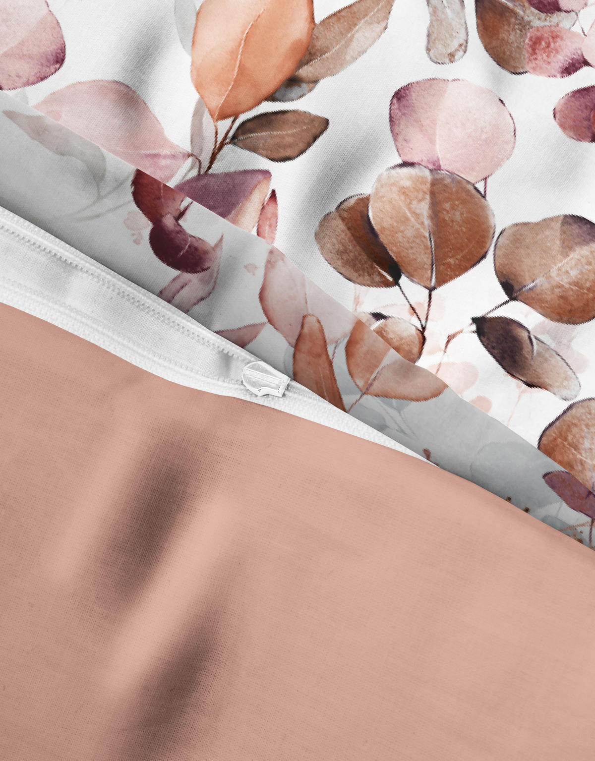 BETTWÄSCHE-GARNITUR Tencel Floral kardinal, 135x200 cm + 80x80 cm - Dunkelrot, Textil (135/200cm) - biberna