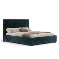 POLSTERBETT Ordina Türkisfarben 120/200 cm im Chenille-Stoff - Türkis/Schwarz, Holz/Holzwerkstoff (120/200cm) - Maison de Reve