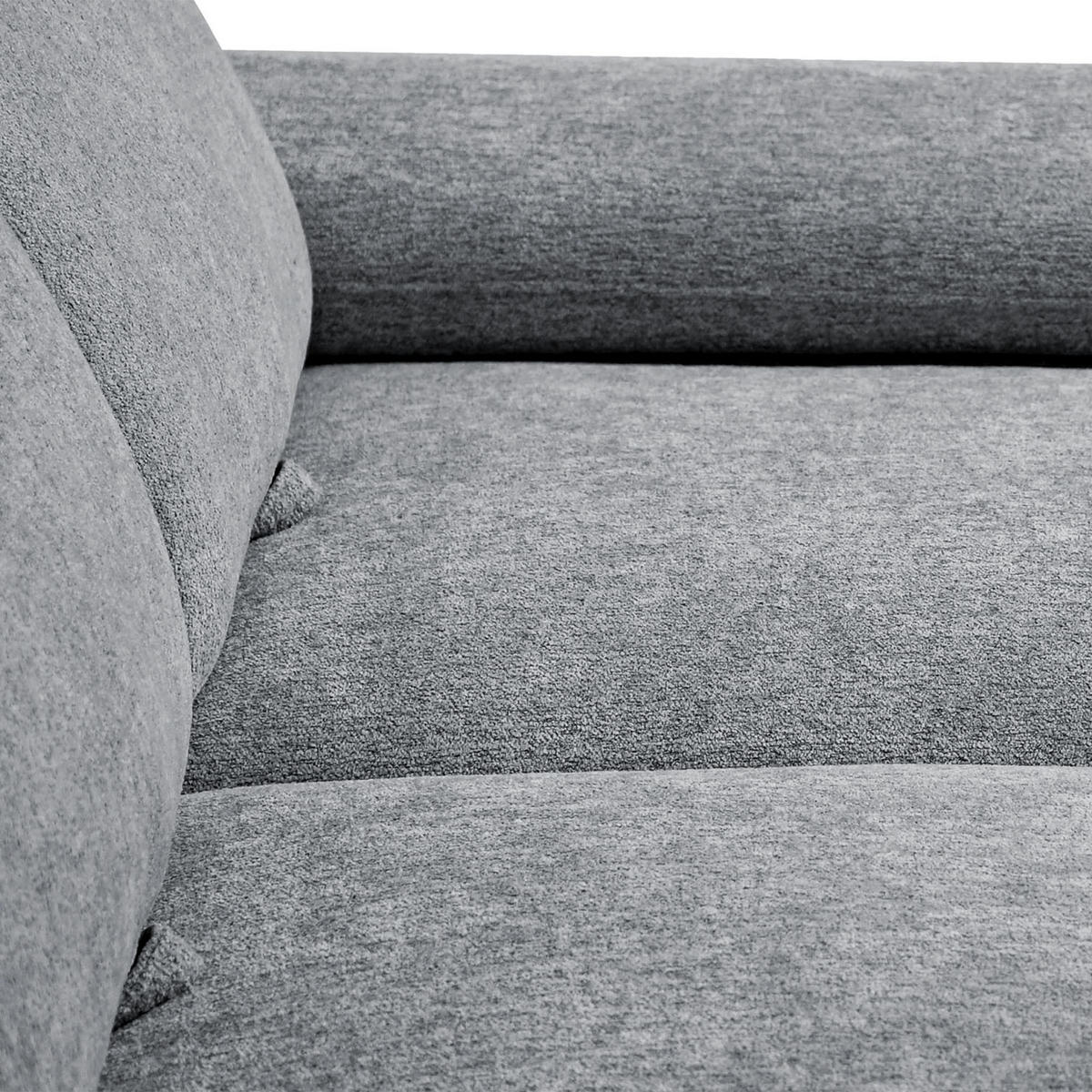 ECKSCHLAFSOFA Sora Mini mit verstellbaren Kopfstützen und Schlaffunktion, Chenille-Stoff, Grau, Rechts - Schwarz/Grau, Textil (190/285cm) - Beautysofa