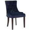ESSZIMMERSTUHL Aboli Samt, antik Blau - Blau/Dunkelbraun, Holz/Textil (55/92/58cm) - TPFLiving