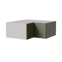ECKAUFSATZSCHRANK Oslo W14/90/36 Grau / Reed Green Matt 90 / 90 / 36cm - Grau/Grün, Holz/Holzwerkstoff (90/36/90cm) - Feldmann-Wohnen