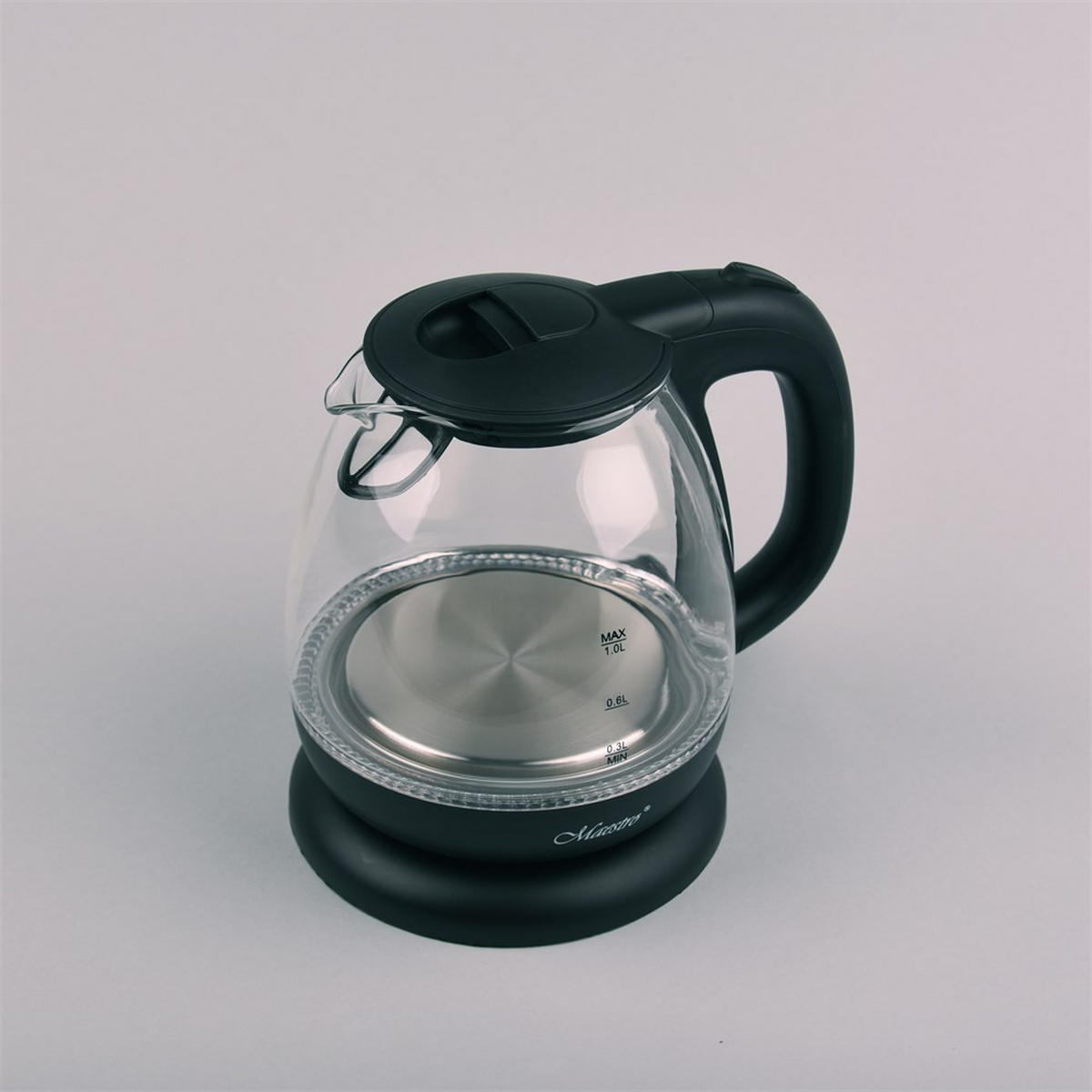 WASSERKOCHER ELEKTRISCH Schwarz 18.5/14.5/19.3 cm MR055BLACK - Schwarz, Glas (14.5/19.3/18.5cm) - Maestro 