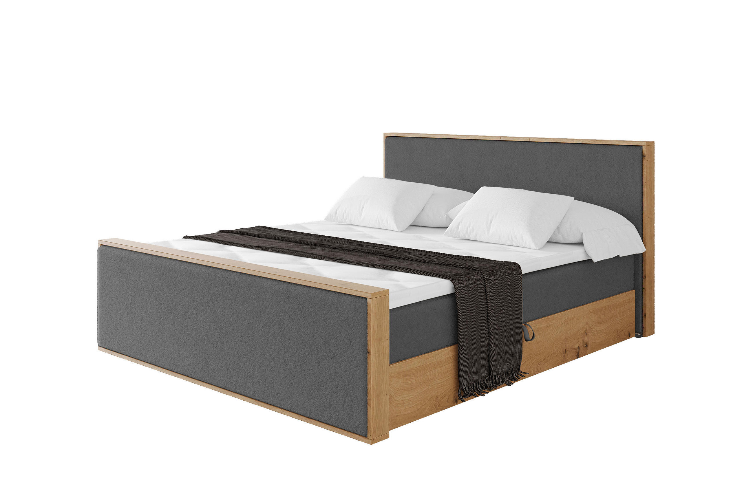 BOXBETT LOLLI9 -Z 120x200 - H4 Dunkelgrau - Graphitfarben, Holzwerkstoff (120/200cm) - ALTDECOR