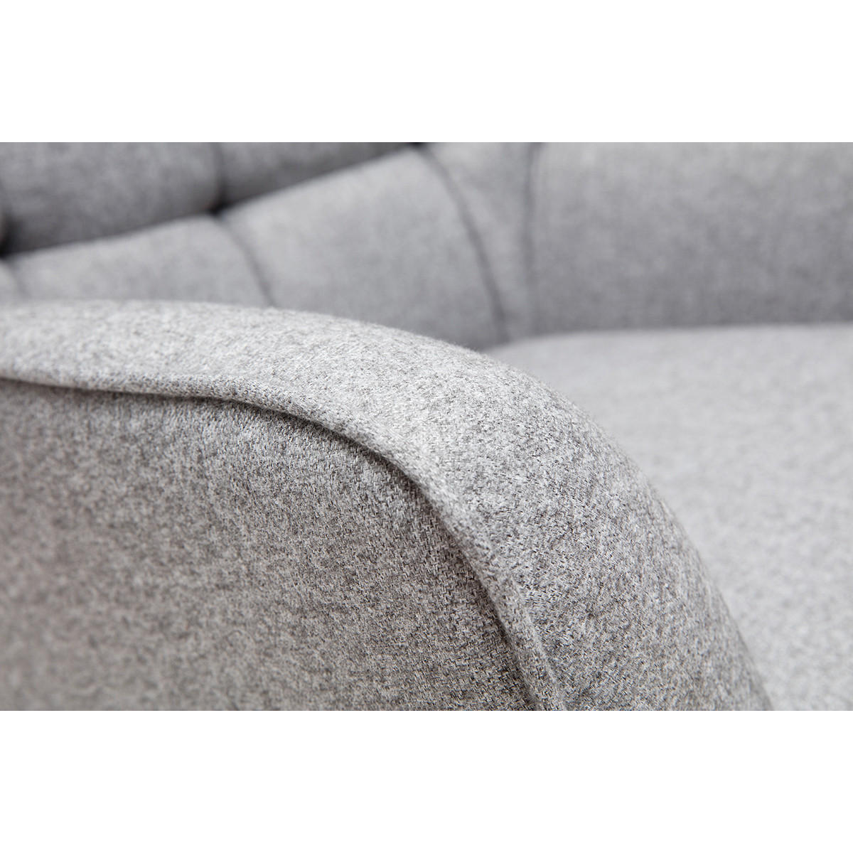 SESSEL Skandinavisch Hellgrauer Stoff Holz AVERY - Hellgrau, Textil (86/95/84cm) - Miliboo