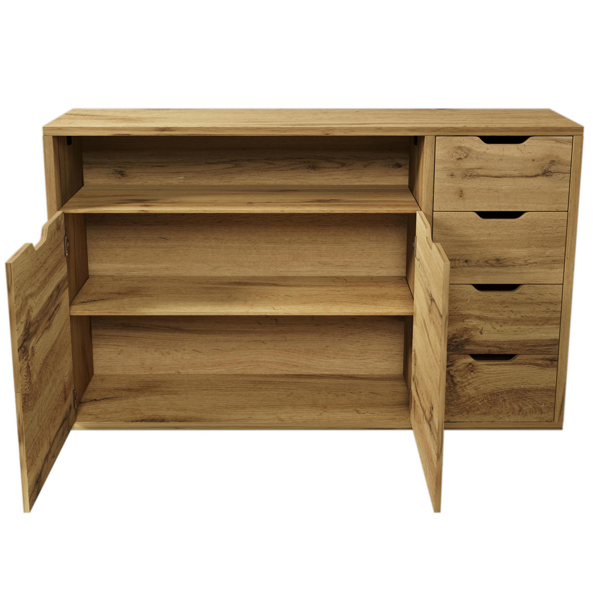 SIDEBOARD 150/40/90 cm aus Holzwerkstoff mit Sanftschluss und verstellbaren Einlegeböden Eichefarben - Eichefarben, Holzwerkstoff (150/90/40cm) - Modenvie