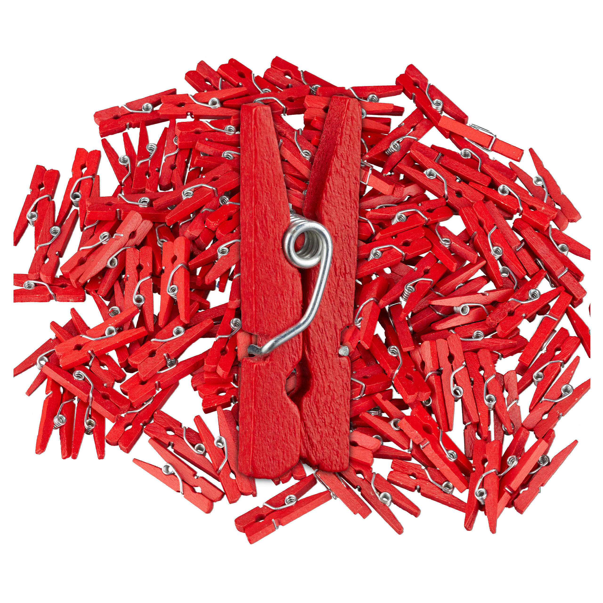 400XMINI-HOLZKLAMMERN - Rot, Holz (0.8/2.5/0.3cm) - Relaxdays