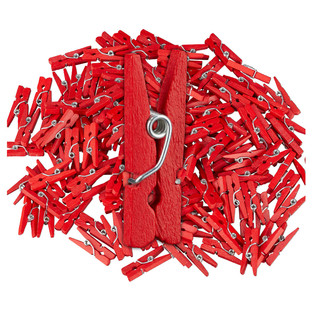 400XMINI-HOLZKLAMMERN - Rot, Holz (0.8/2.5/0.3cm) - Relaxdays