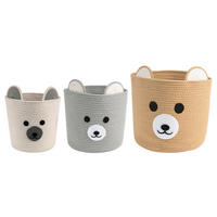 KINDERZIMMER AUFBEWAHRUNGSKÖRBE TANKA 3er Set weiß/grau - Weiß/Grau, Textil (33/30/33cm) - IDIMEX