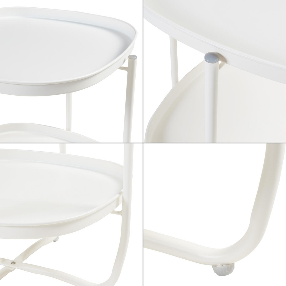 TABLETTTISCH Sandefjord - Weiß, Metall (46/46/57.5cm) - [en.casa]