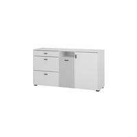 SIDEBOARD M17 Weiß Matt & Schwarz 150/80/42 cm schmal - Weiß, Holzwerkstoff (150/80/42cm) - Livojo
