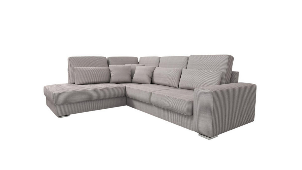 ECKSOFA Nevio Xl In Scala - Graubraun, Holzwerkstoff/Textil (312/226cm) - Fun Möbel
