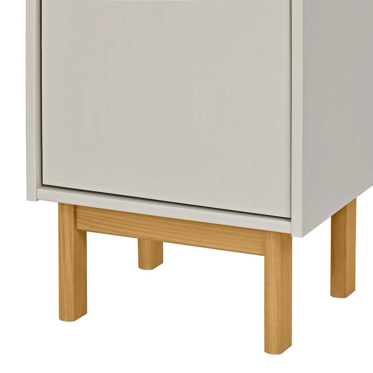 MIDISCHRANK mit 2 Türen - Pinie Massivholz - Softclose - Beige, Holz (44/138/35cm) - home24