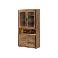 VITRINE Akazie 98x40x180 natur lackiert BARK #109 - Braun, Holz (98/180/40cm) - Massivmoebel24