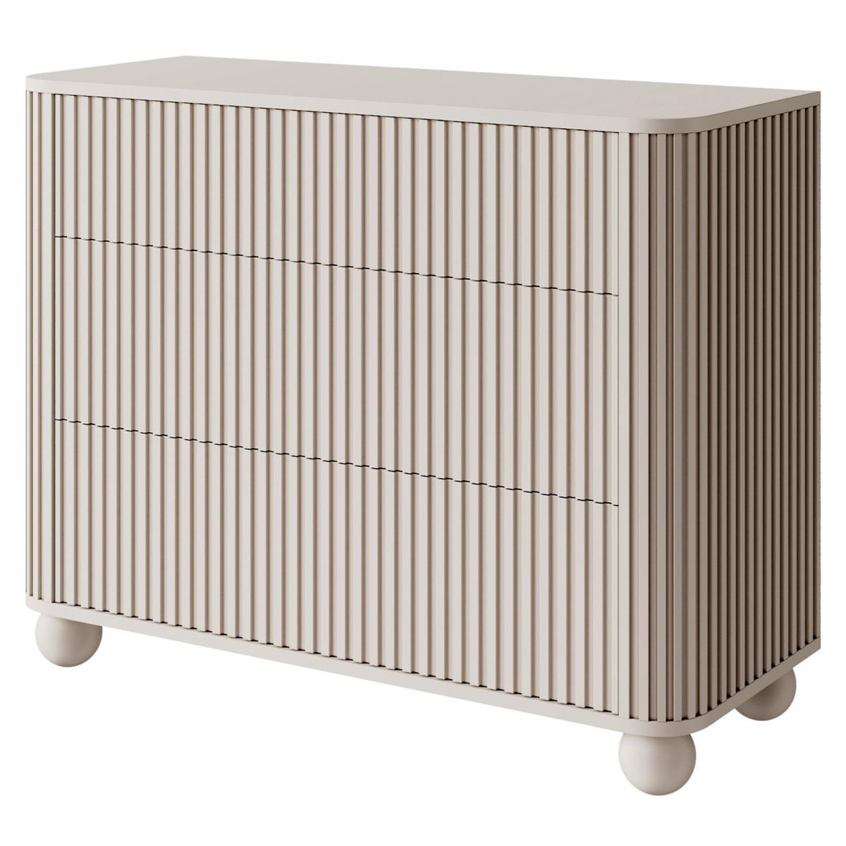 KOMMODE Arvello Greige 93 cm - Taupe, Holz/Holzwerkstoff (93.2/83.8/38cm) - Selsey