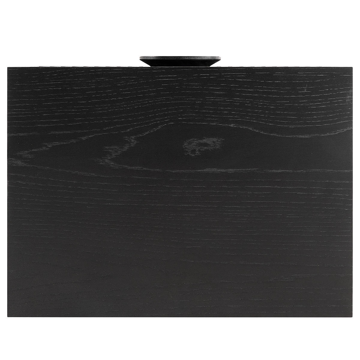 NACHTKOMMODE - MDF / Metall - Eiche - Eichefarben/Schwarz, Holzwerkstoff/Metall (55/55/40cm) - home24