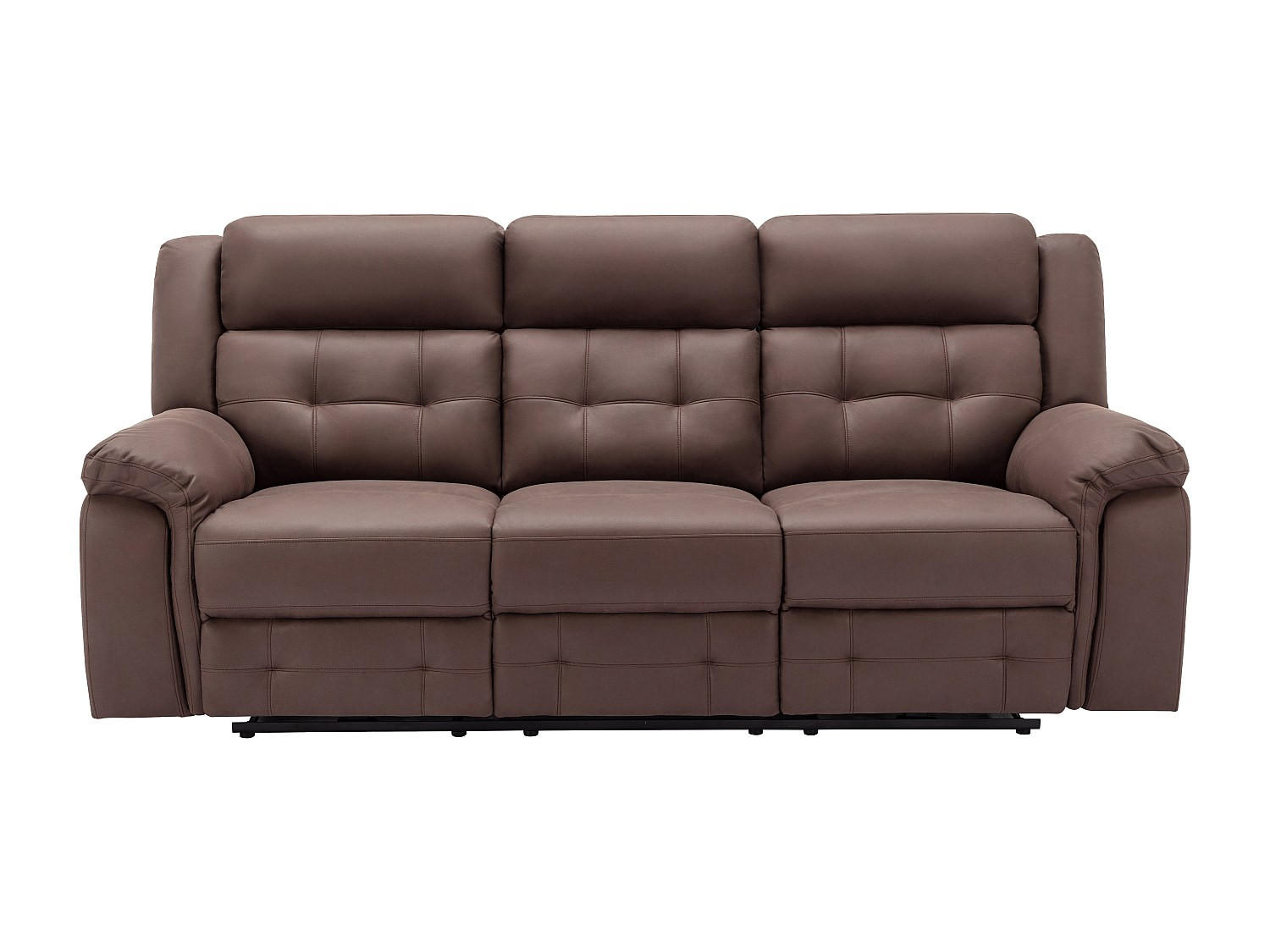 RELAXSOFA - 3 Personen - stoff - braun Ortiano - Braun, Textil (223/102/97cm) - Vente-Unique