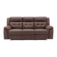 RELAXSOFA - 3 Personen - stoff - braun Ortiano - Braun, Textil (223/102/97cm) - Vente-Unique