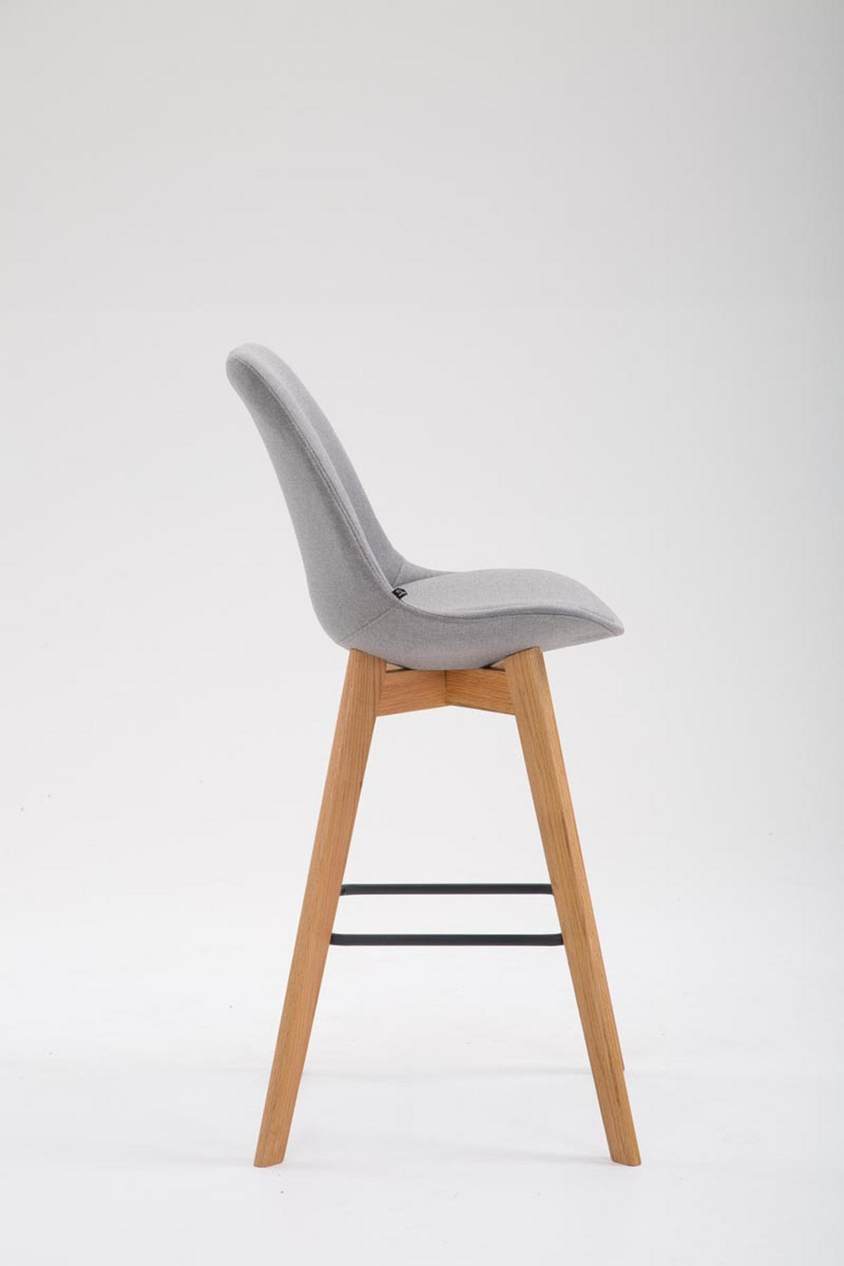 BARHOCKER Medoc, Gestell Natura, Stoff Grau - Naturfarben/Grau, Holz/Textil (48/100/56cm) - TPFLiving